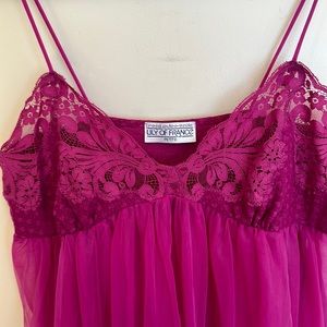 Vintage Rosa Puleo Szule Lily of France Organza and Lace Nightgown